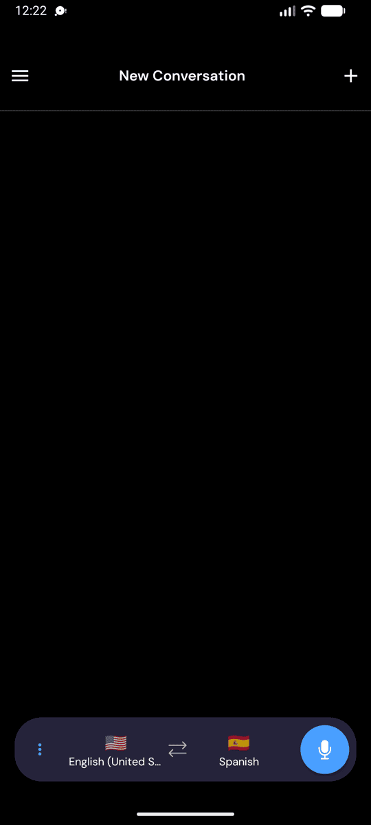 The Whisperr app open on Android showing the New Conversation screen