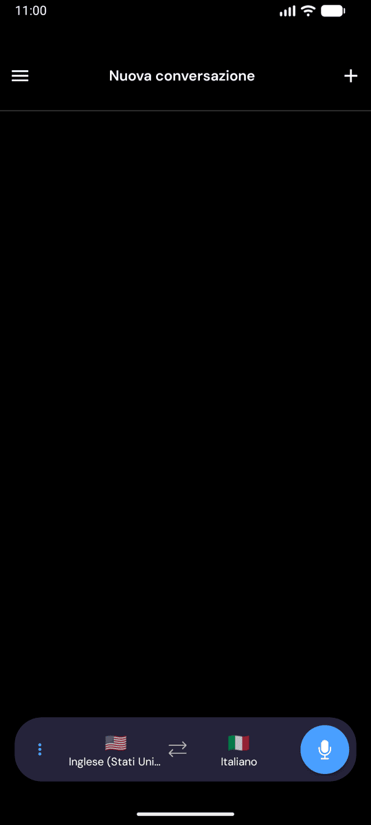 The Whisperr app open on Android showing the New Conversation screen