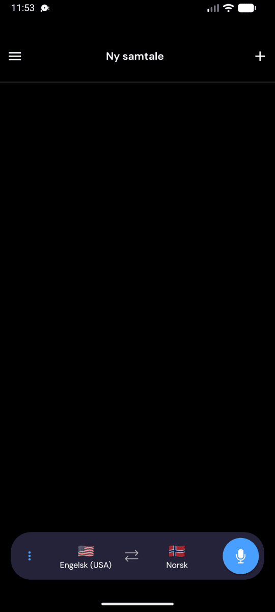 The Whisperr app open on Android showing the New Conversation screen