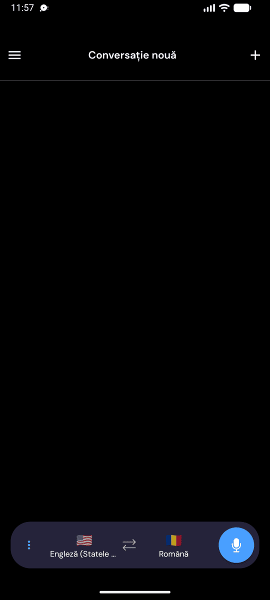 The Whisperr app open on Android showing the New Conversation screen
