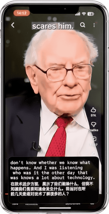 Floating subtitles on iOS showing translation overlay on top of another app