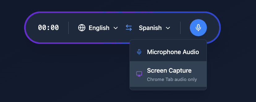 Click the recording button and select Screen Capture