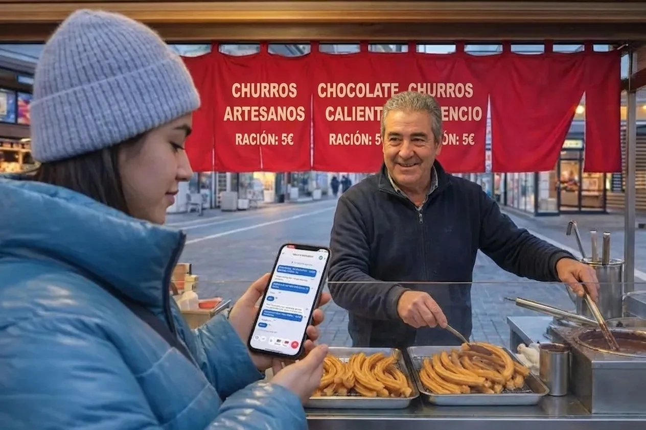 Whisperr translating Spanish to English in real time on a split screen — Face-to-face conversation 1